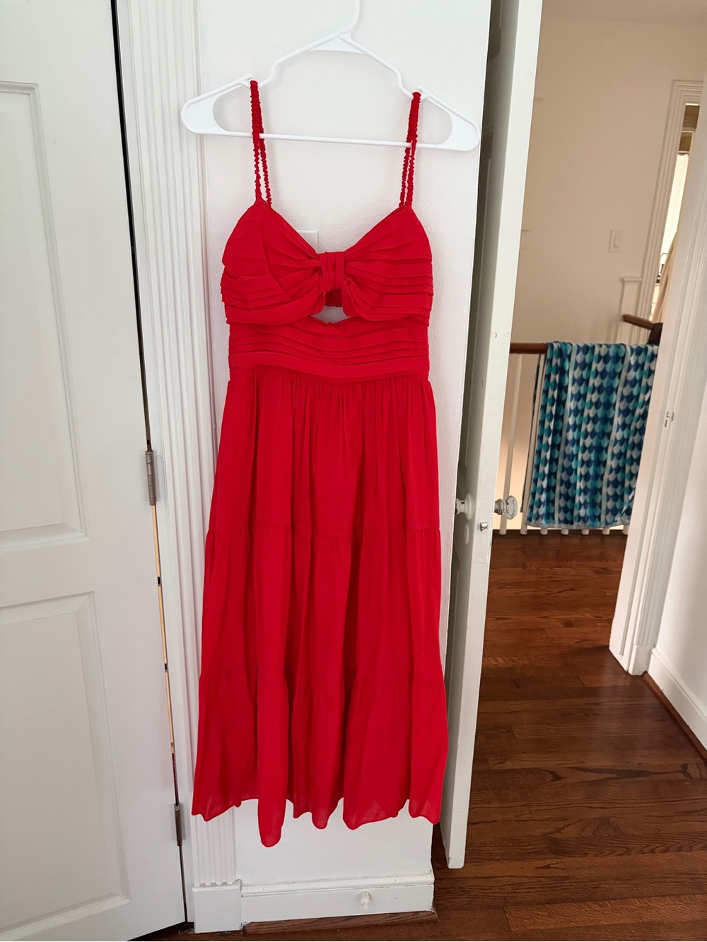 Endless Rose Red Midi Dress with Bow Front